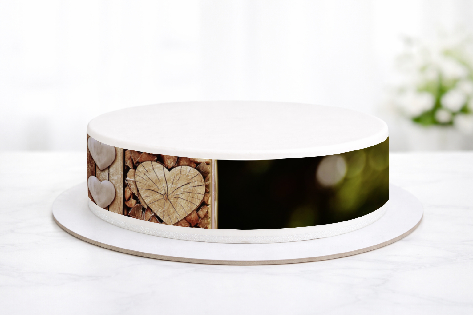 Tortenband Holzherzen