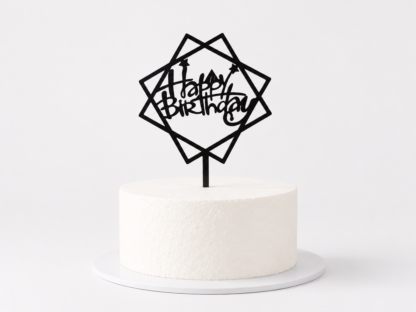 Caketopper "Happy Birthday" – Schwarz