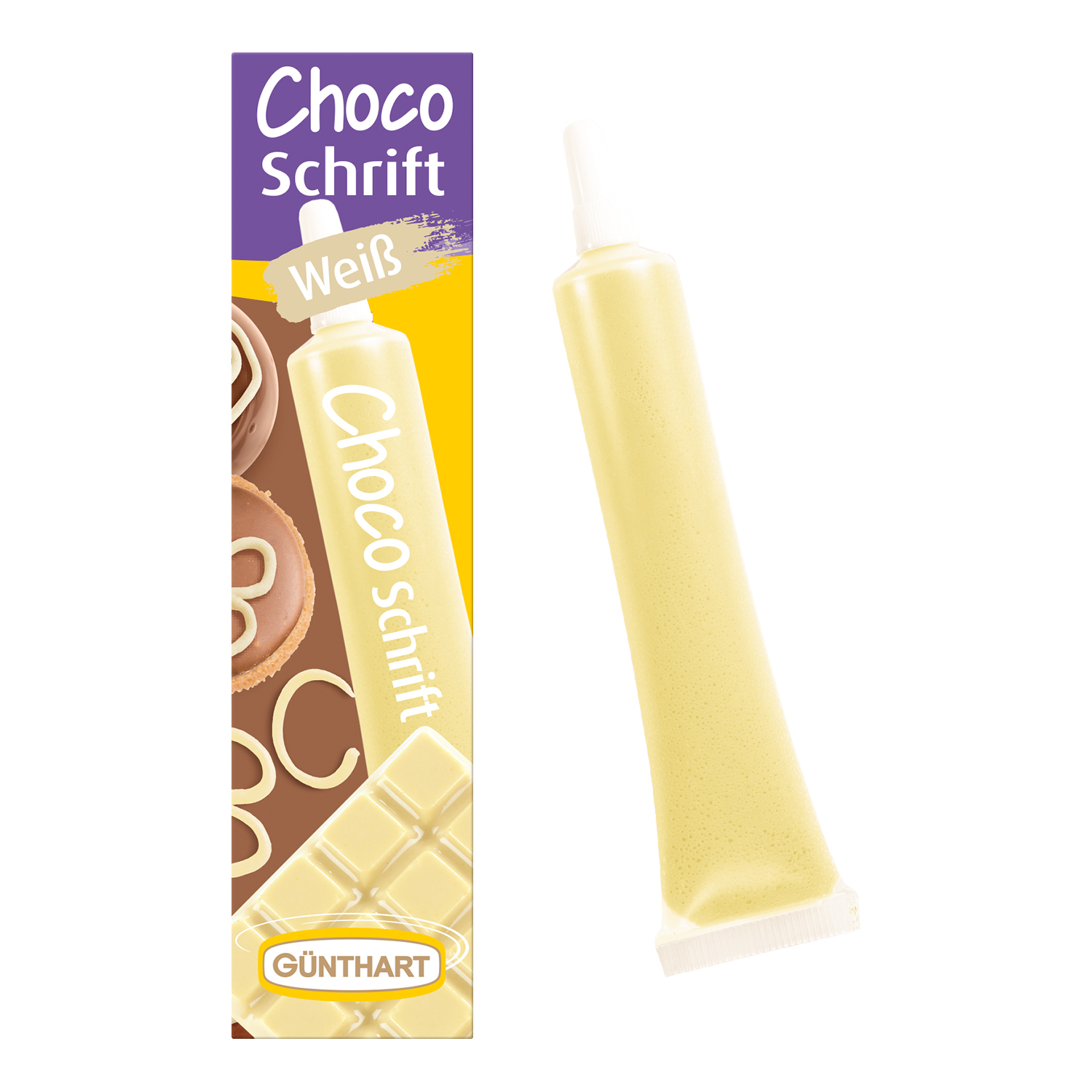 Choco-Schrift, weiß 