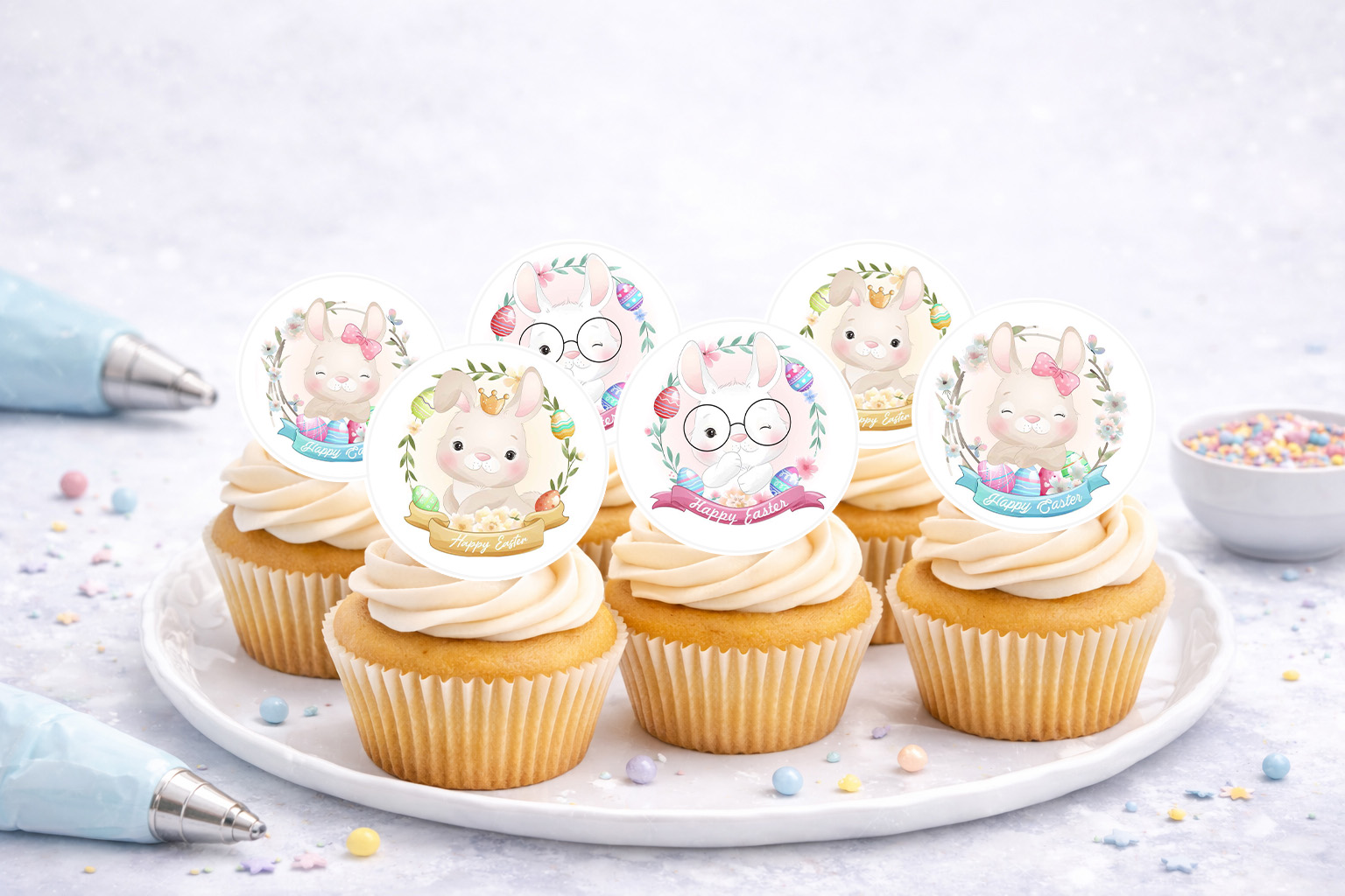 Muffinaufleger Ostern aus Oblate – essbar, zum Selbstausschneiden (Produktnr. N588)