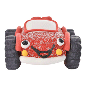 Geleeauto-Set 4-teilig – essbare Zuckerfiguren, ca. 4 cm