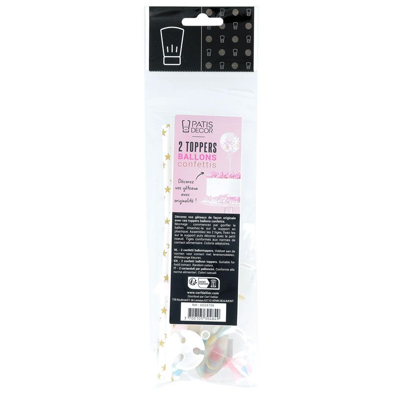 Cake Topper Ballons mit Konfetti 2 Stück – festliche Tortendeko für Geburtstag & Taufe