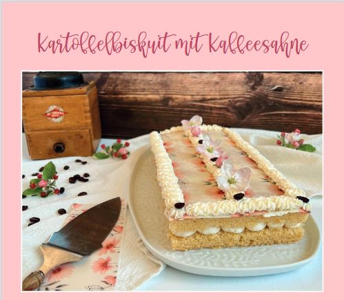 Rezeptkarte Kartoffelbiskuit mit Kaffeesahne