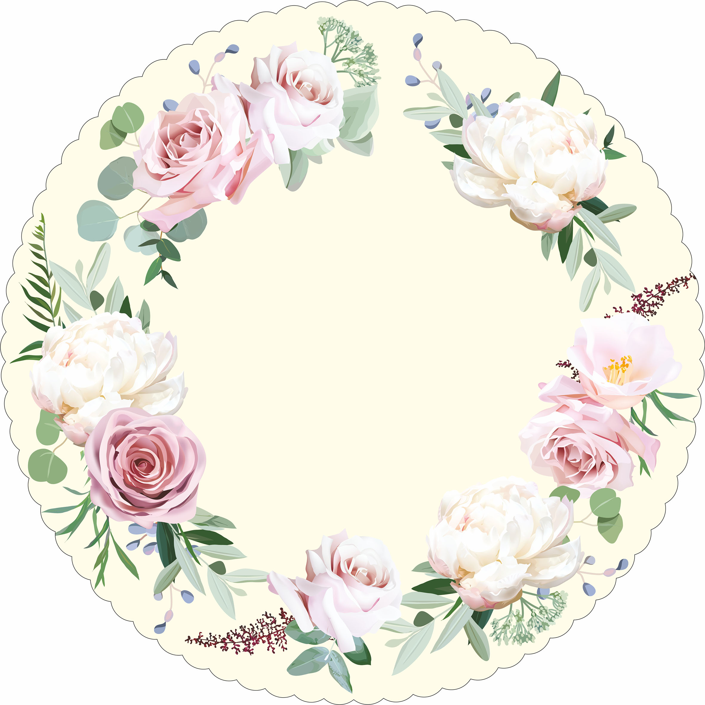 Tortenplatte mit Design rosa Blumen
