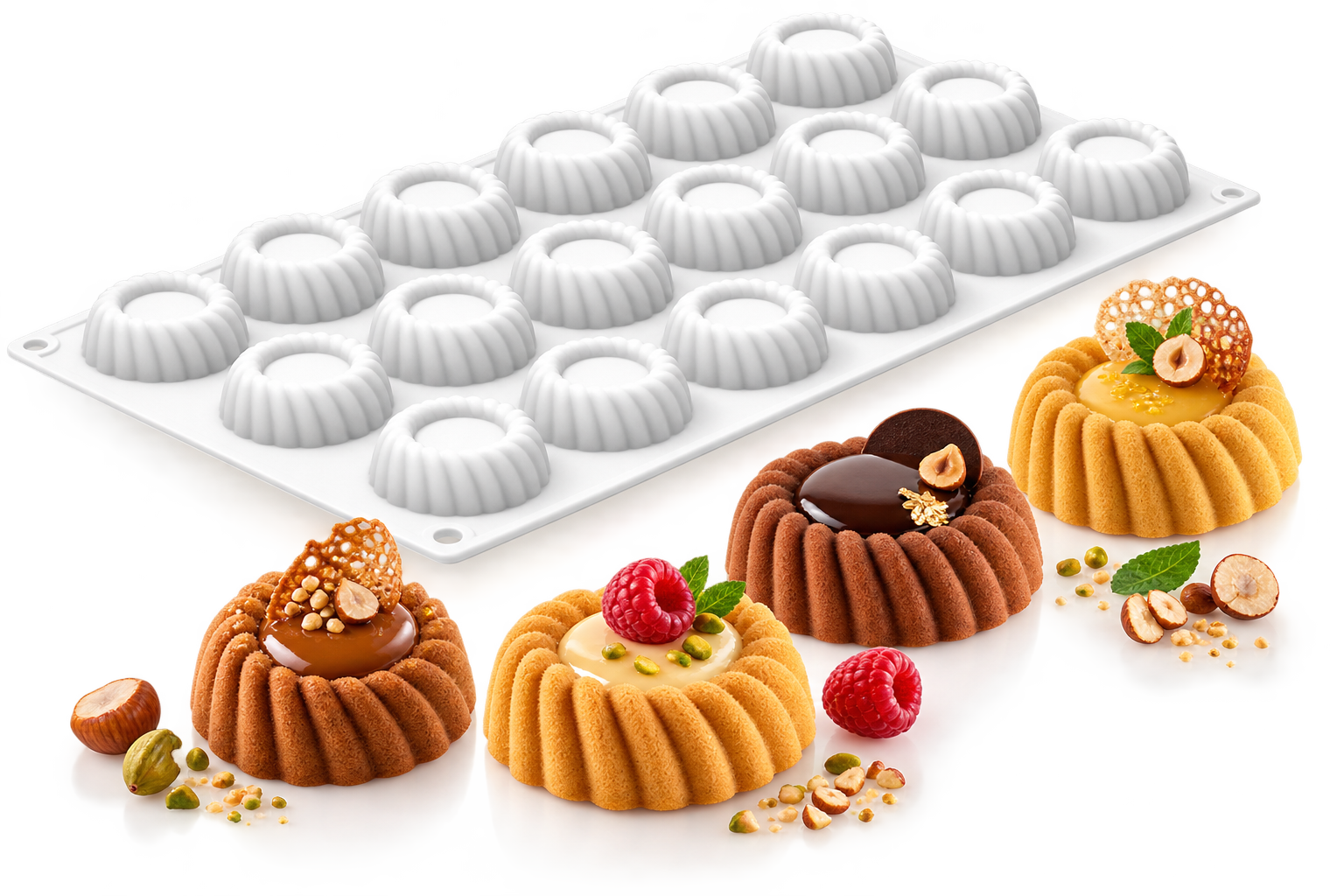 Silikonform TORTA XS 14 – für filigrane Mini-Desserts mit Wow-Effekt