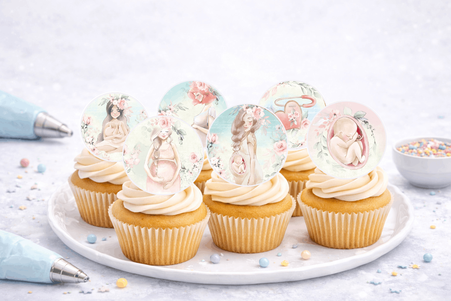 Muffinaufleger Babyshower / Babyparty