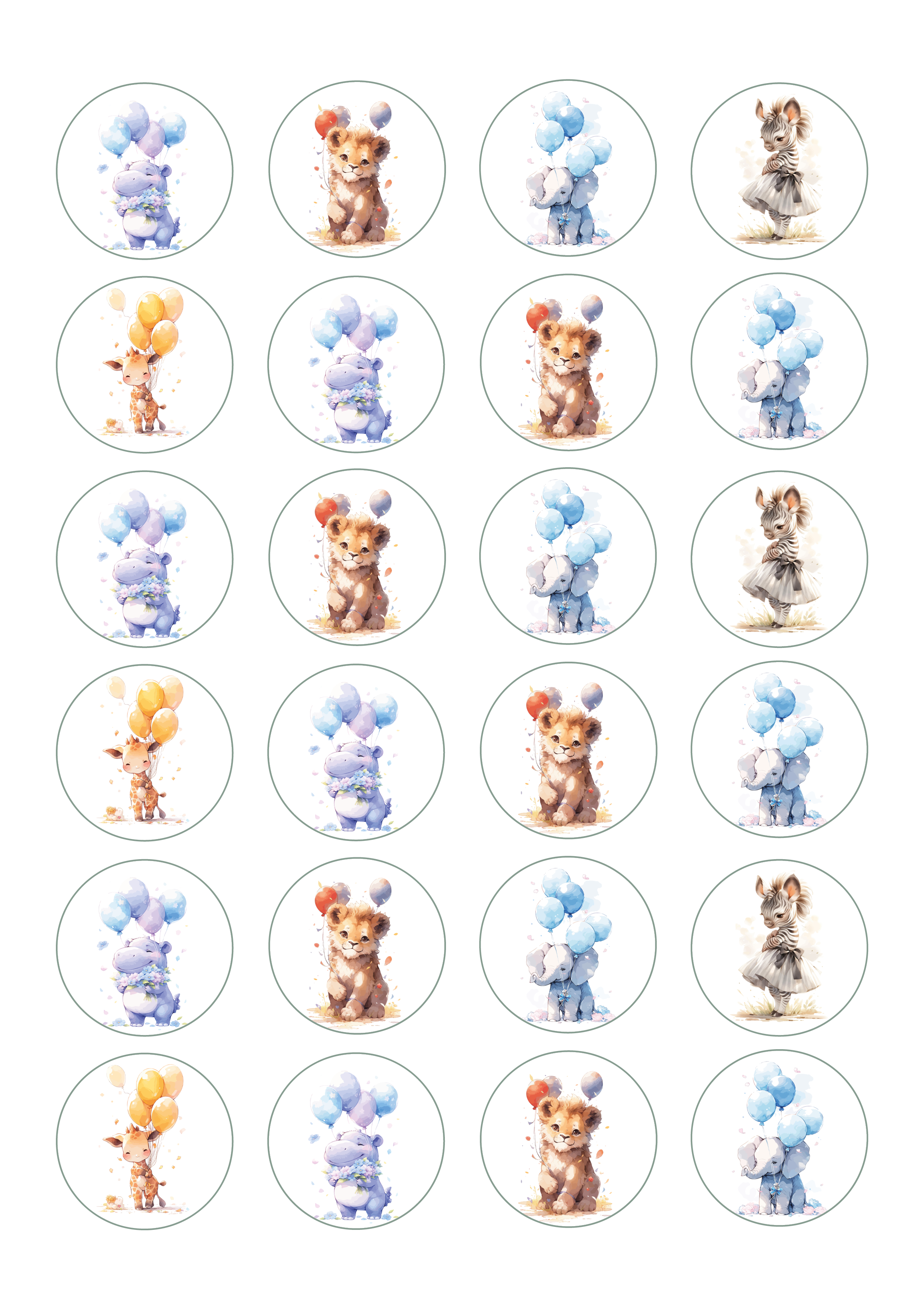 Muffinaufleger  Tiere