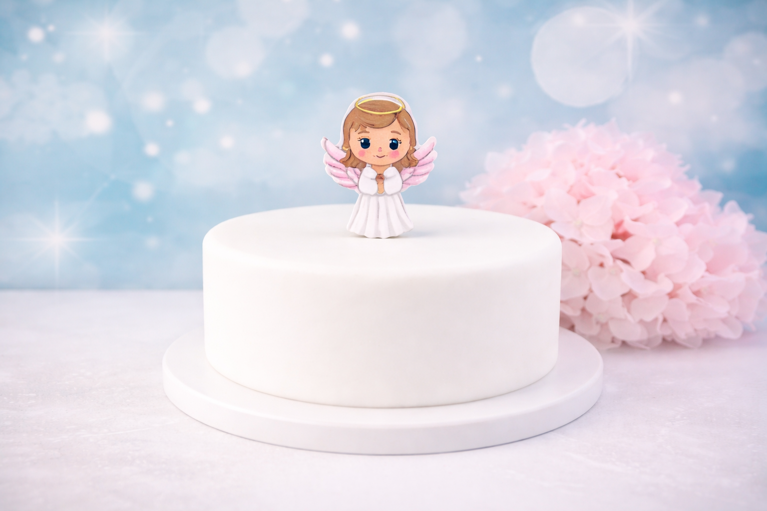 Cake Topper Engel – stilvolle Tortendeko für Taufe, Kommunion & Festtorten