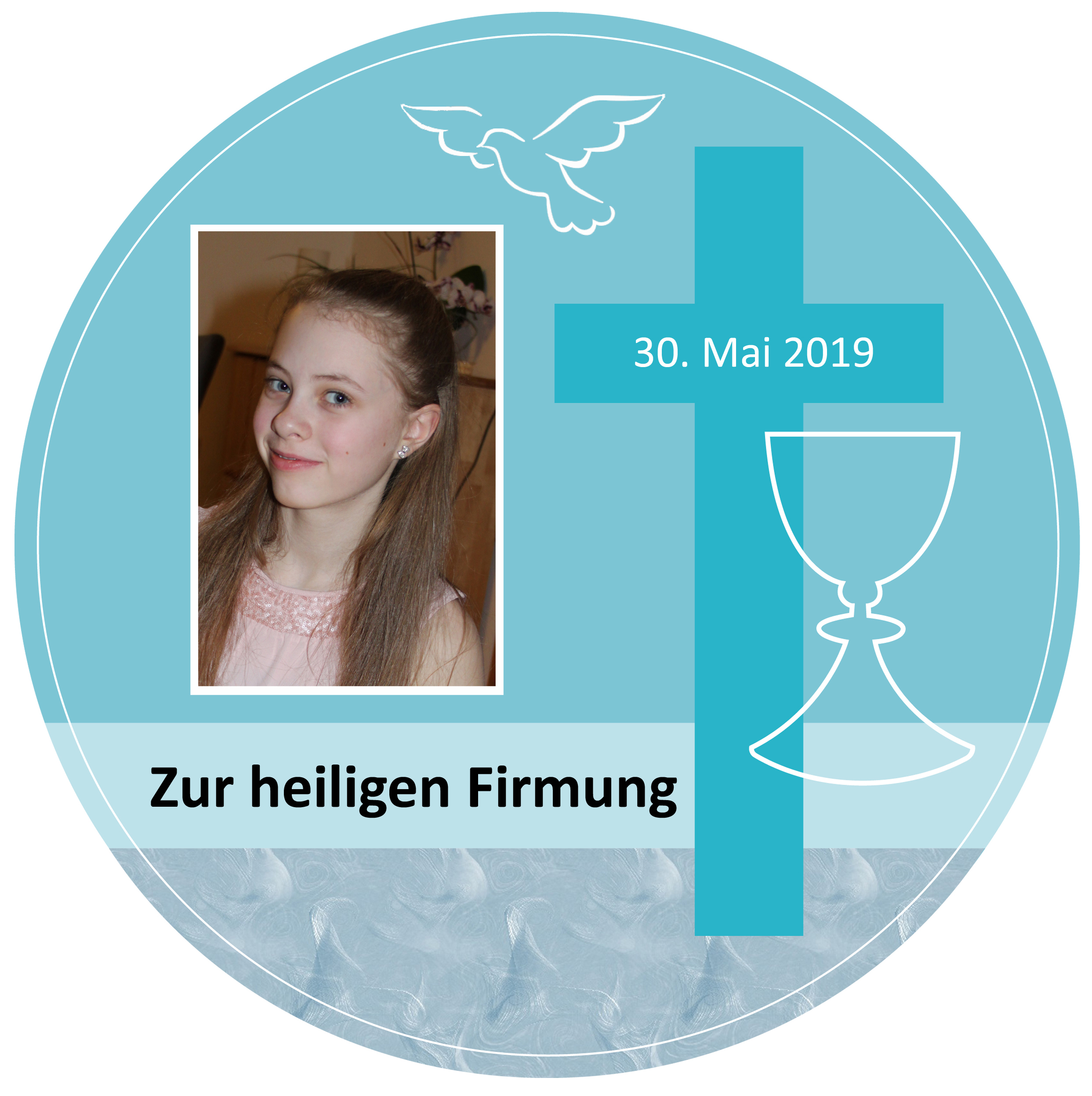 Tortenaufleger „Zur heiligen Firmung“ mit persönlichem Foto