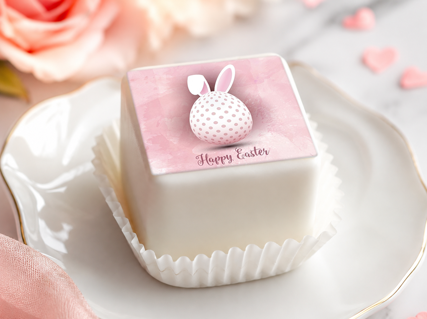 Petit Four & Punschkrapfen Aufleger Ostern – 15 essbare Fondantaufleger ca. 5 cm