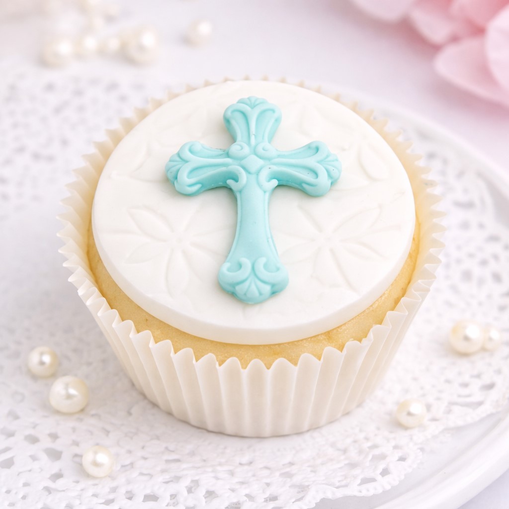 Zuckerdekoration Kreuz  6-teilig in Blau