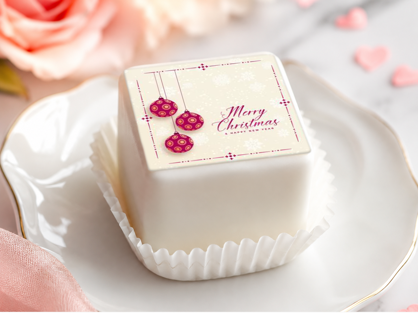 Petit Four Aufleger Weihnachten – 30 Stück 3,5 × 3,5 cm
