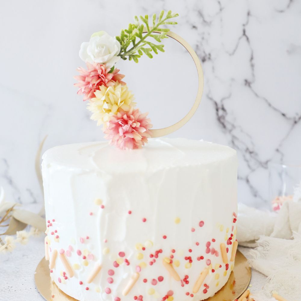 Cake Topper „Blumen“ aus Holz 