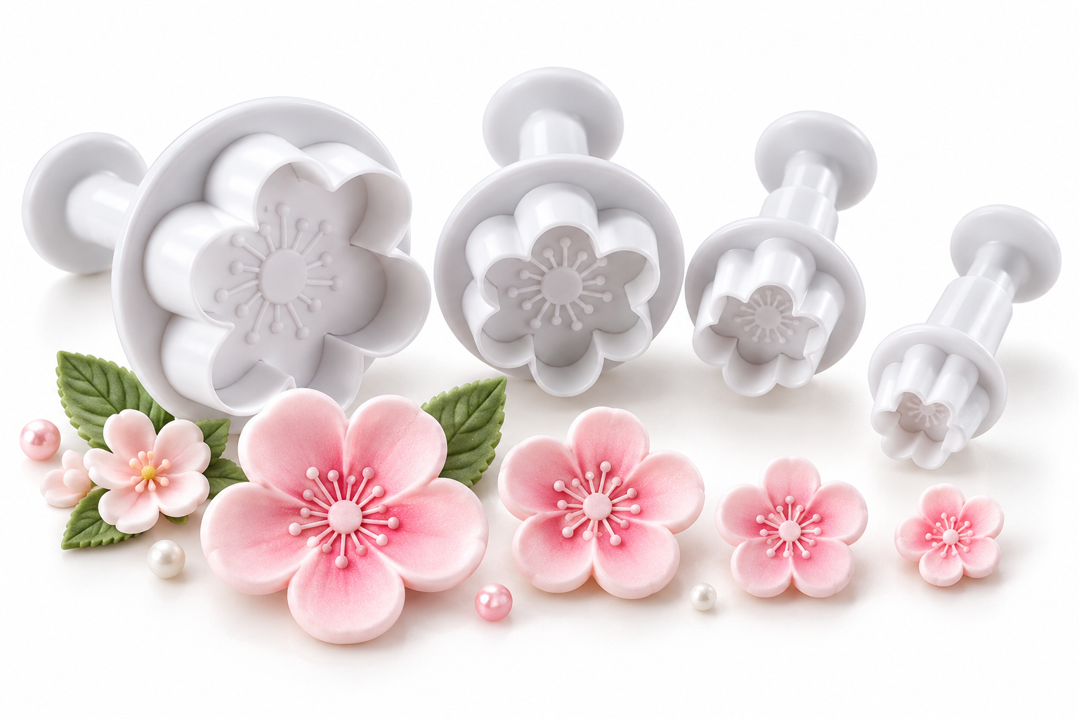 Ausstecher Blumen – 4er Set für Fondant & Tortendekoration