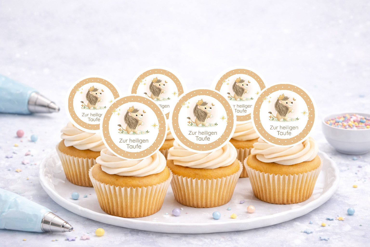Muffinaufleger Taufe Löwe