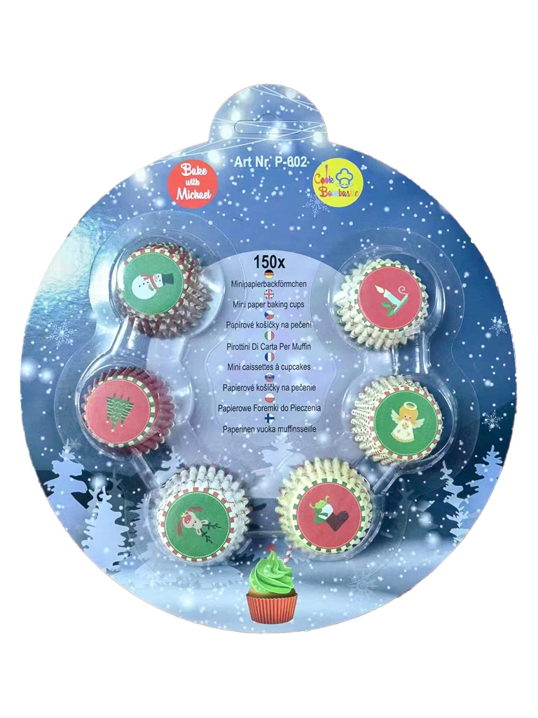Weihnachtliche Mini-Muffinförmchen – 150 Stück