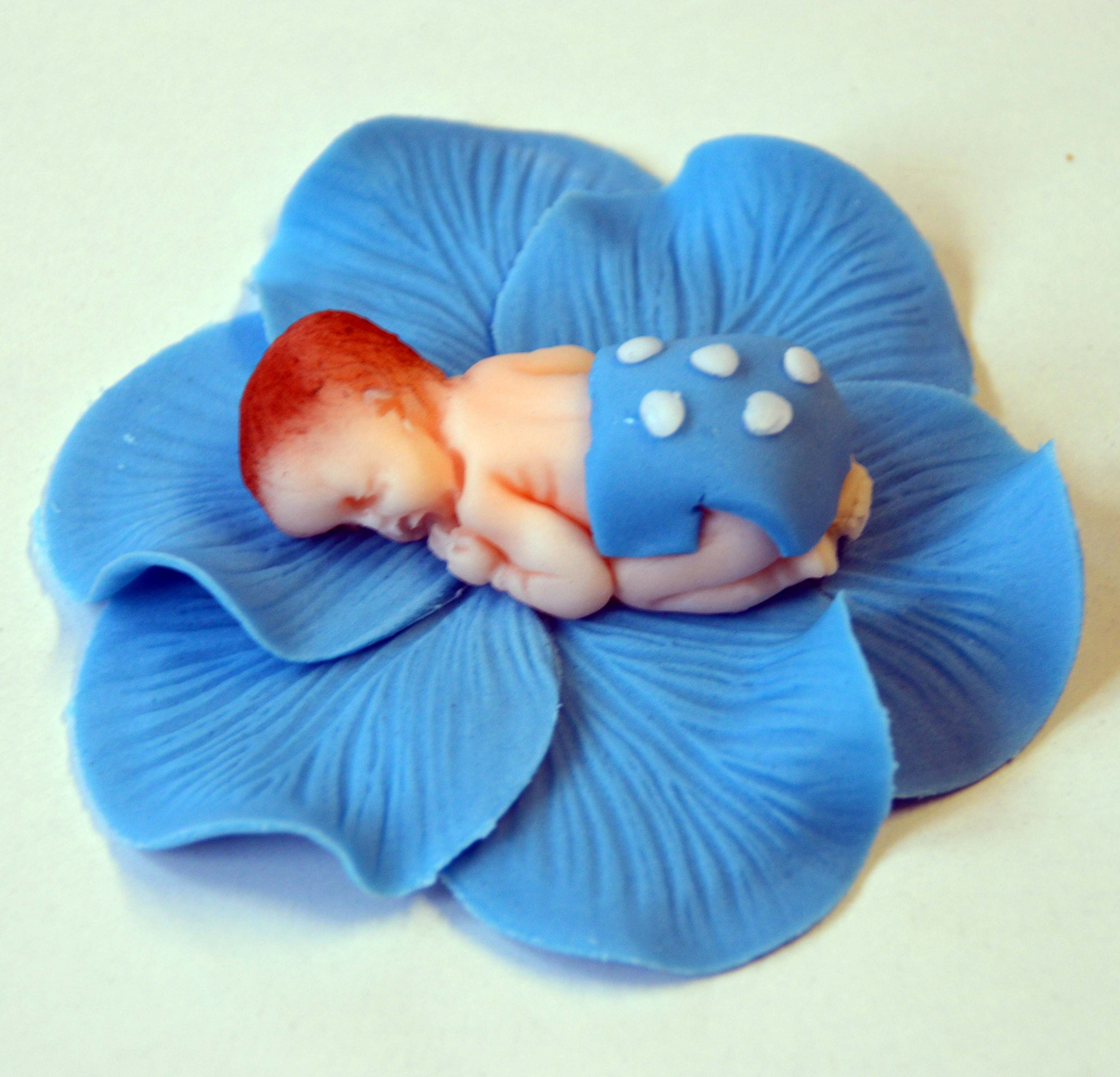 Zuckerfigur Baby blau