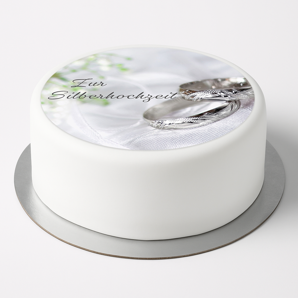 Tortenaufleger Silberhochzeit