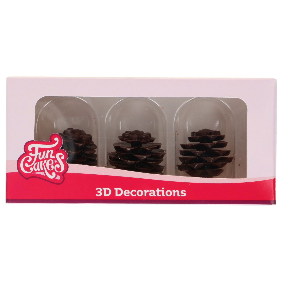 Schokoladendekoration 3D Tannenzapfen – 3 Stück