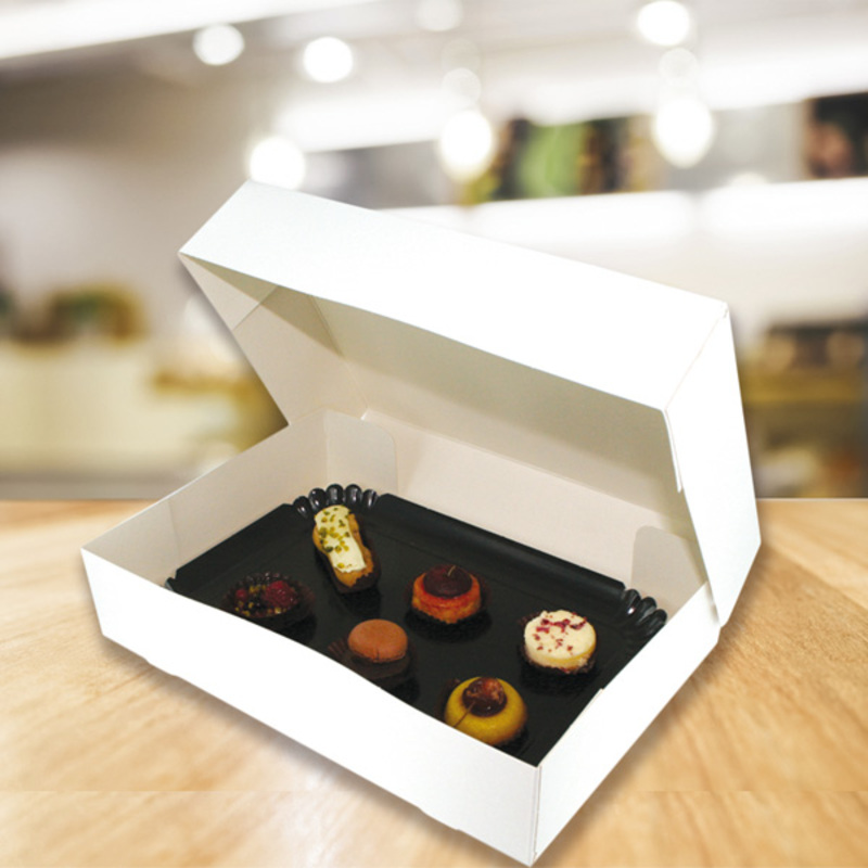 Catering-Box mit Tablett 20 x 29 cm – Perfekt für Kuchen, Häppchen & Fingerfood 6 Stück