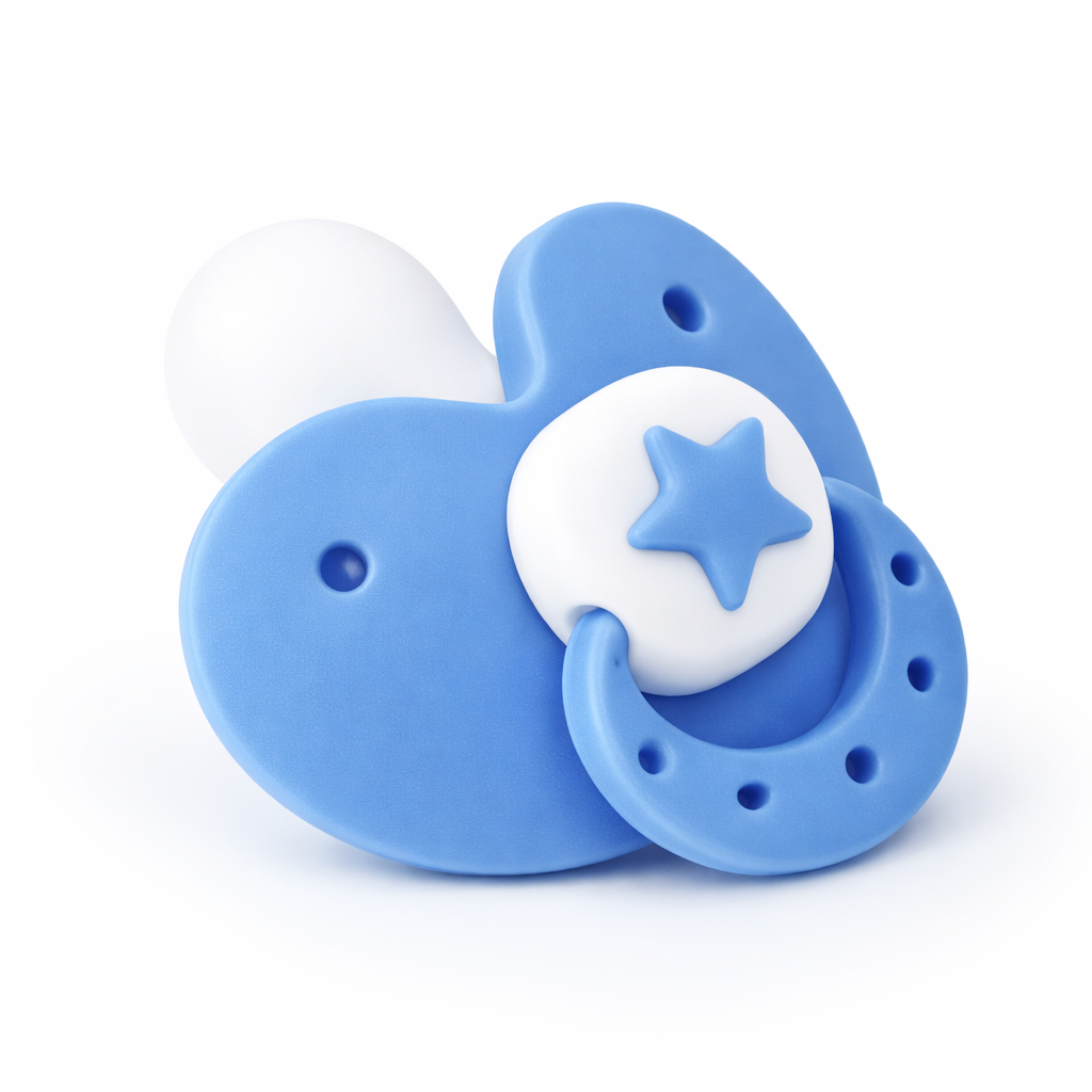 Schnuller blau handgemacht mit Stern – essbare Tortendeko