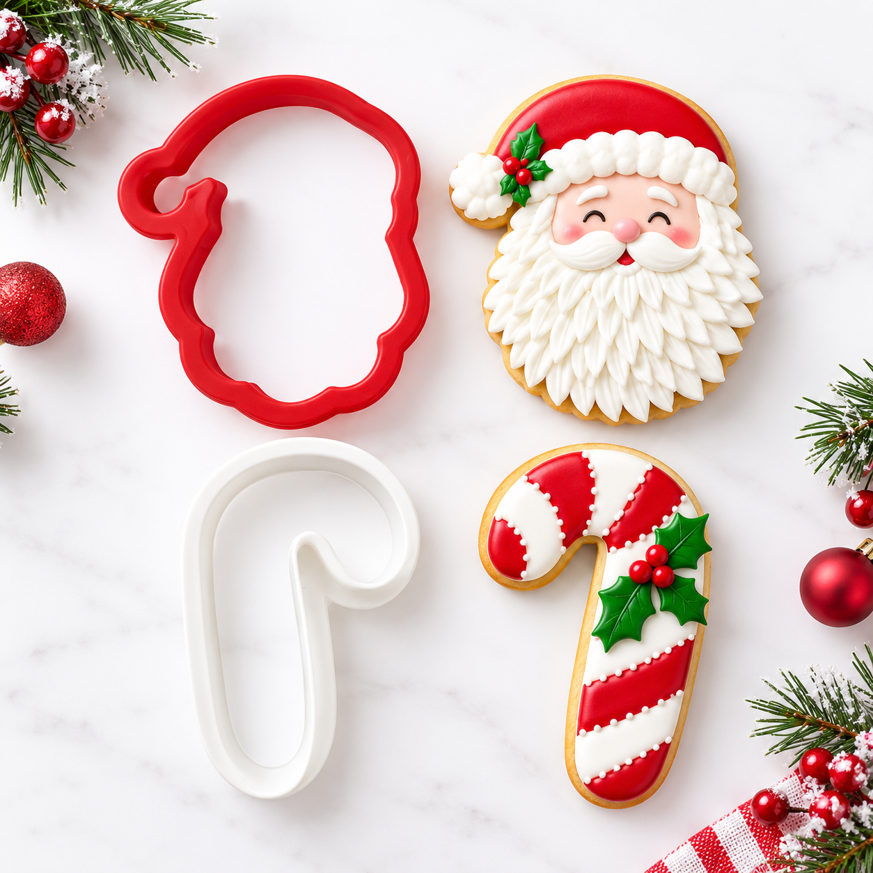 Ausstecher Set Santa Claus – 2-teilig | Weihnachtsmann & Zuckerstange