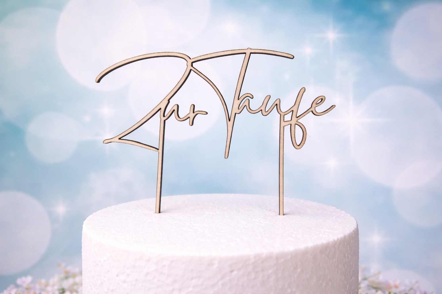 Cake Topper "Zur Taufe" Holz  