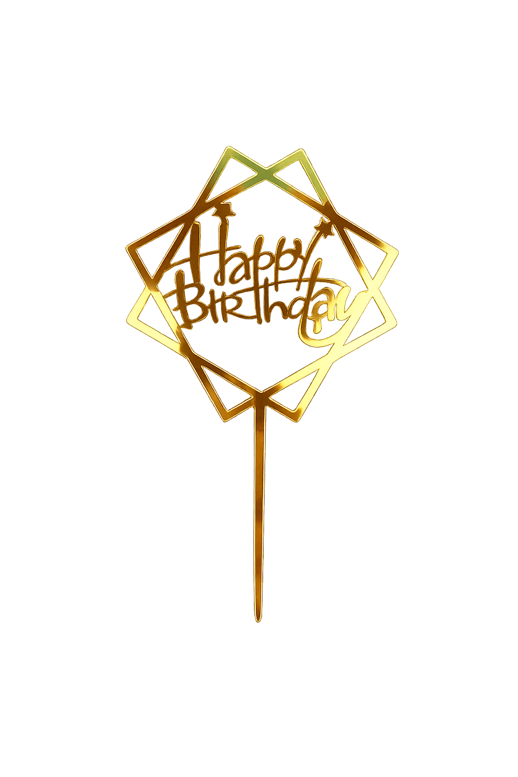 Cake Topper „Happy Birthday“ Gold – Elegante Tortendeko für Geburtstag