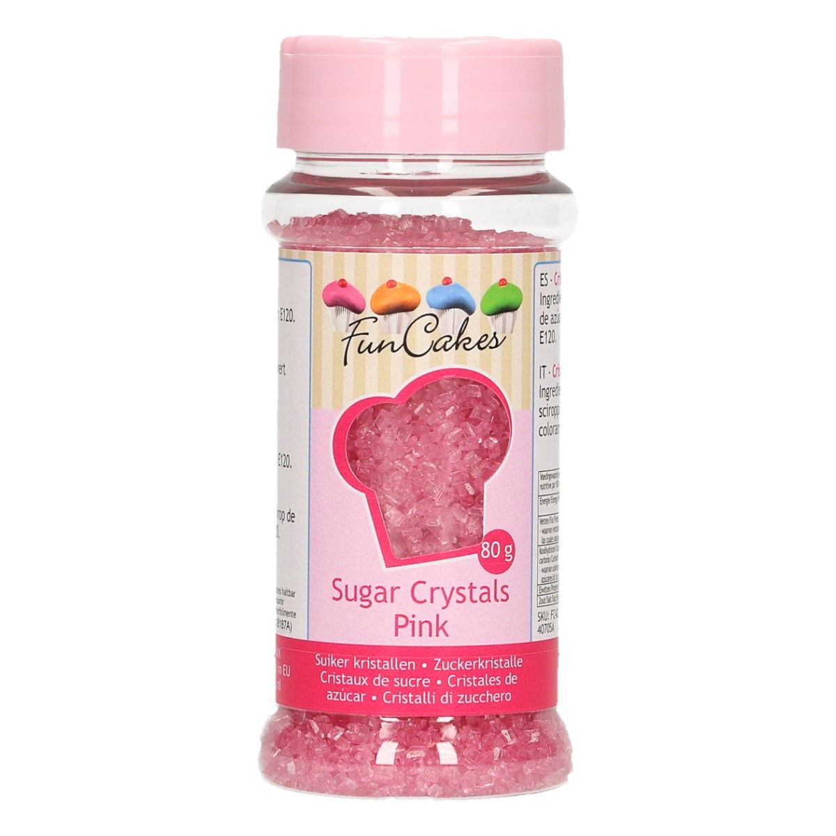 Streudekor Bunter Zucker rosa 80g