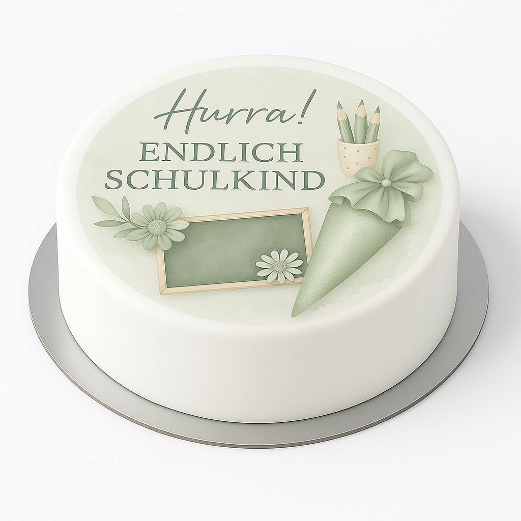 Tortenaufleger Hurra! Endlich Schulkind