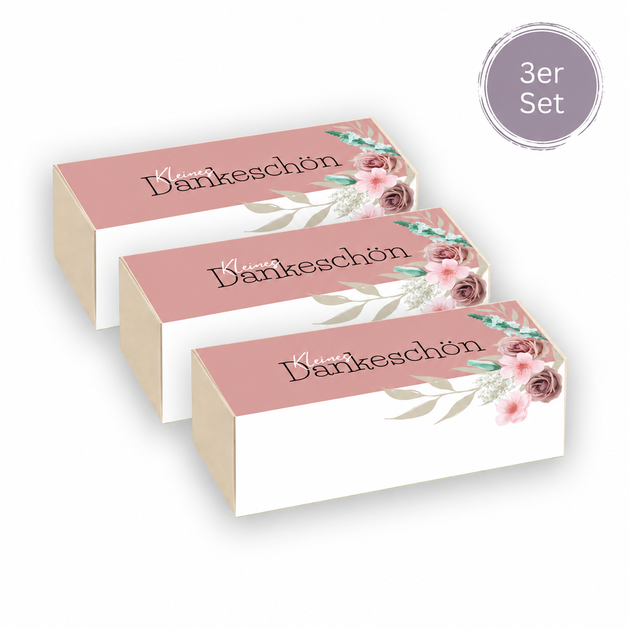 Pralinenverpackung „Kleines Dankeschön“ – liebevolle Geschenkverpackung für Pralinen - 3er Set