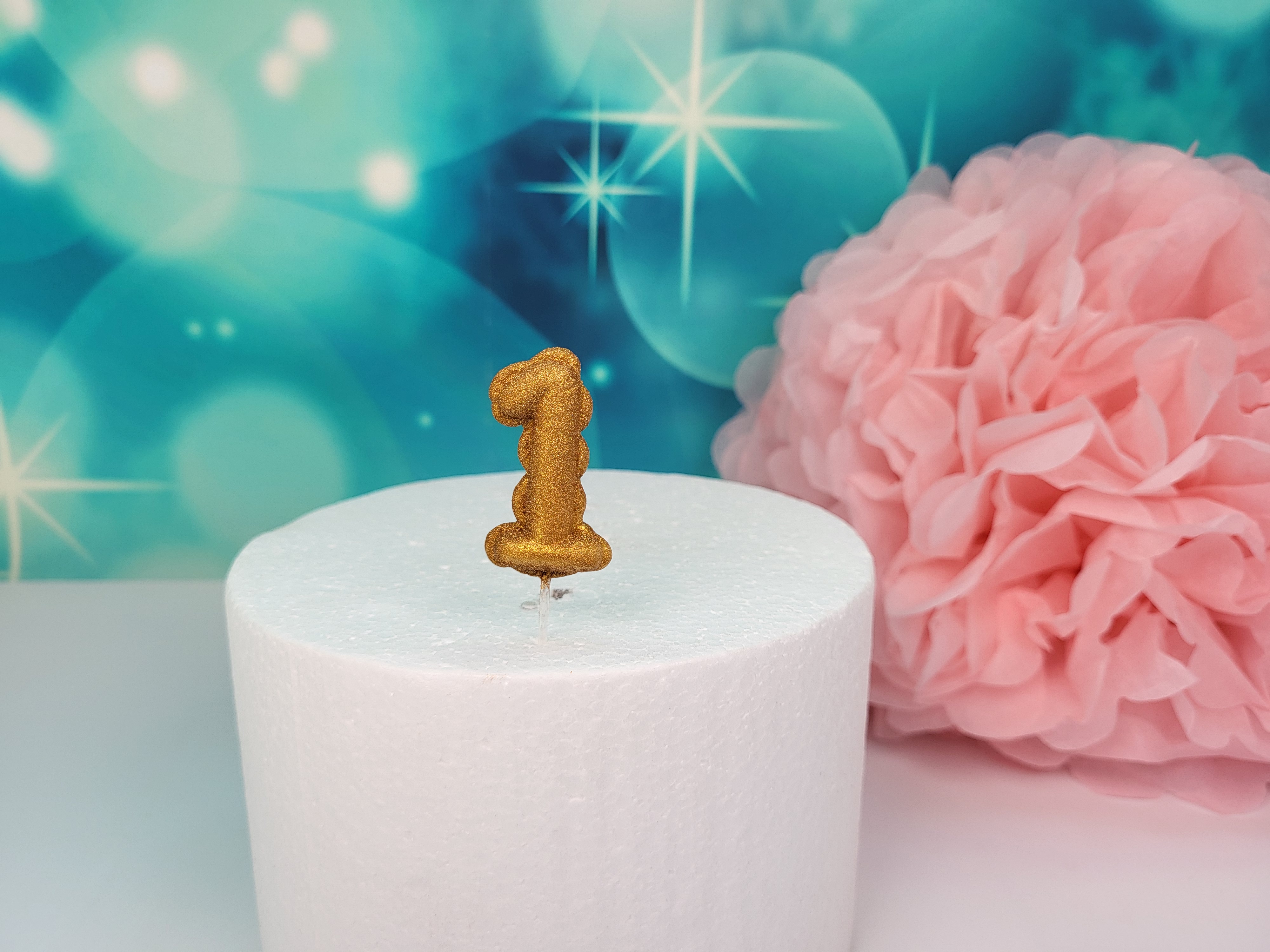 Fondant Zahl 1 - Gold