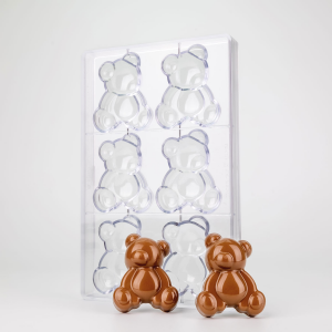Martellato Schokoladenform Mallow – Teddybär-Form für 6 Schokoladenfiguren