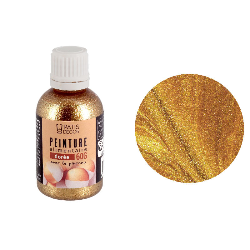 Lebensmittelfarbe Gold 63 g mit Pinsel