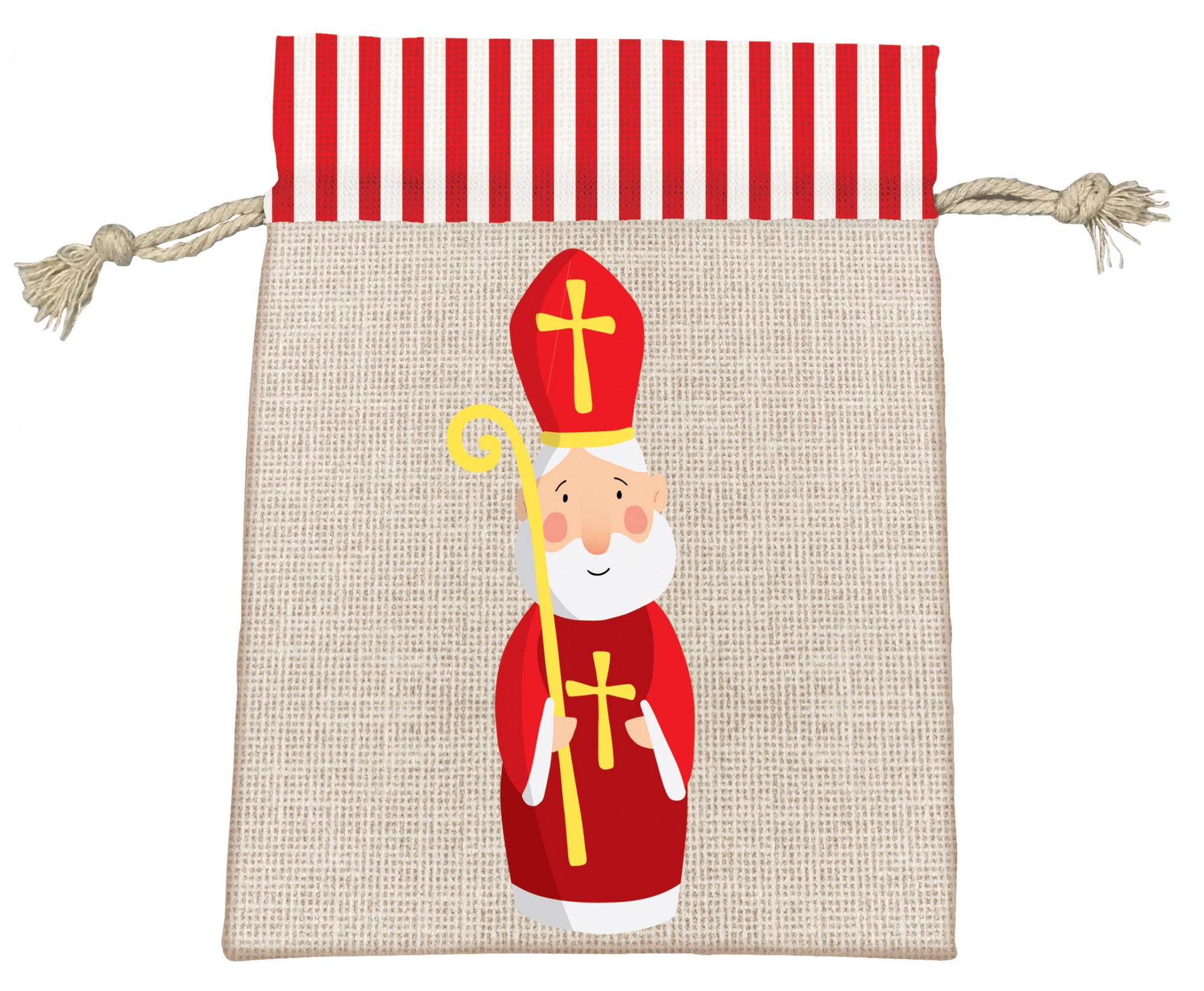  Baumwollsäckchen Nikolaus – 14 × 18 cm mit Kordelzug 