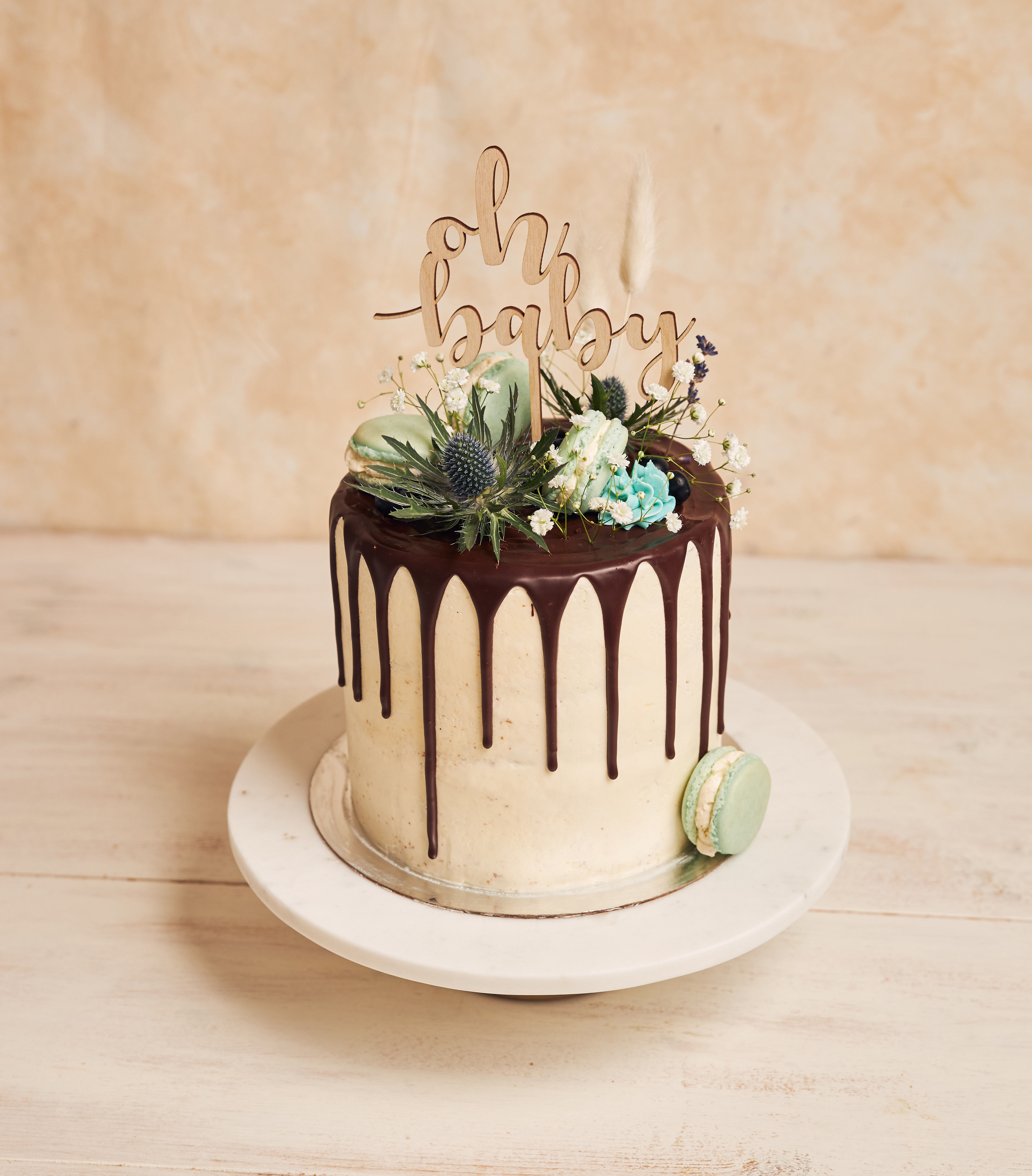 Cake Topper Oh Baby Holz