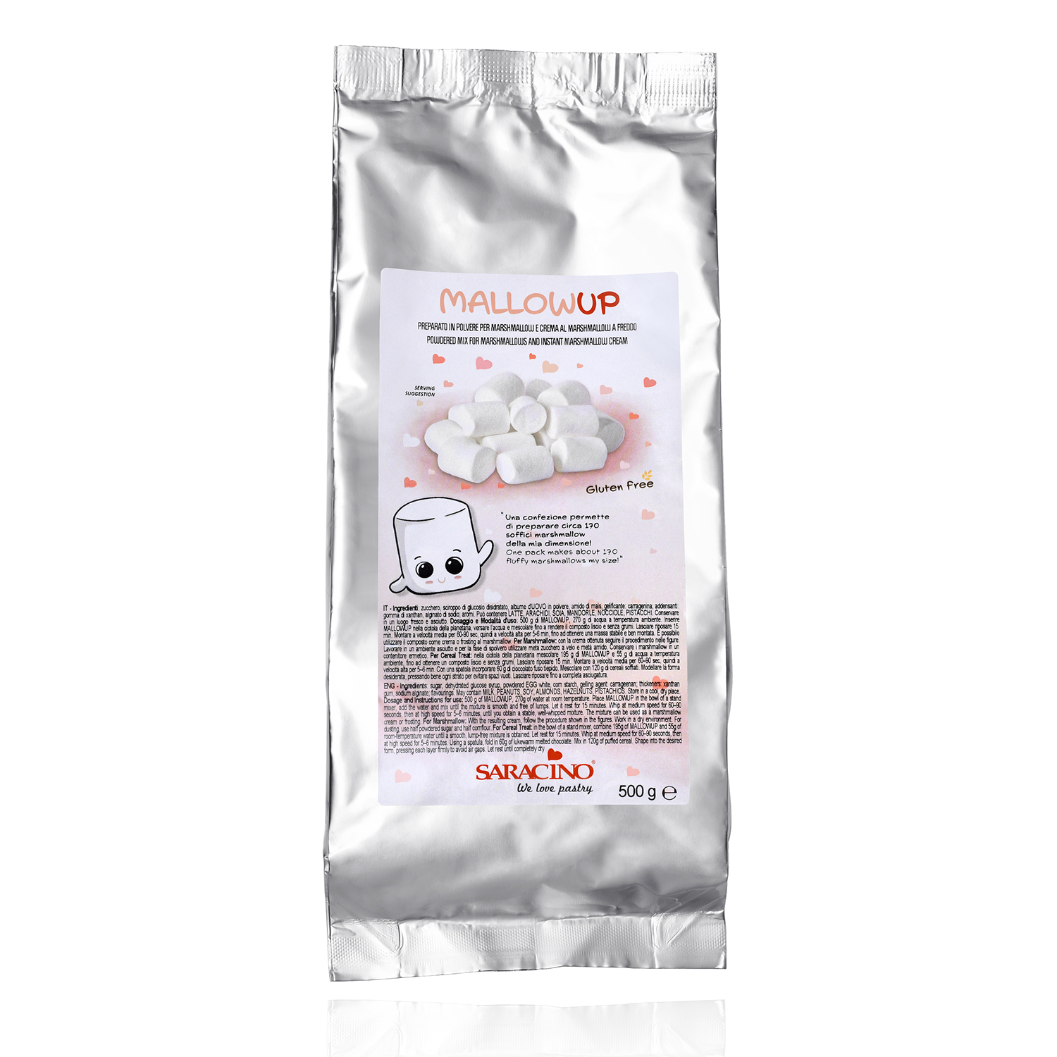 Saracino MallowUp 500 g – Pulvermischung für Marshmallows, Creme & Cereal Treats
