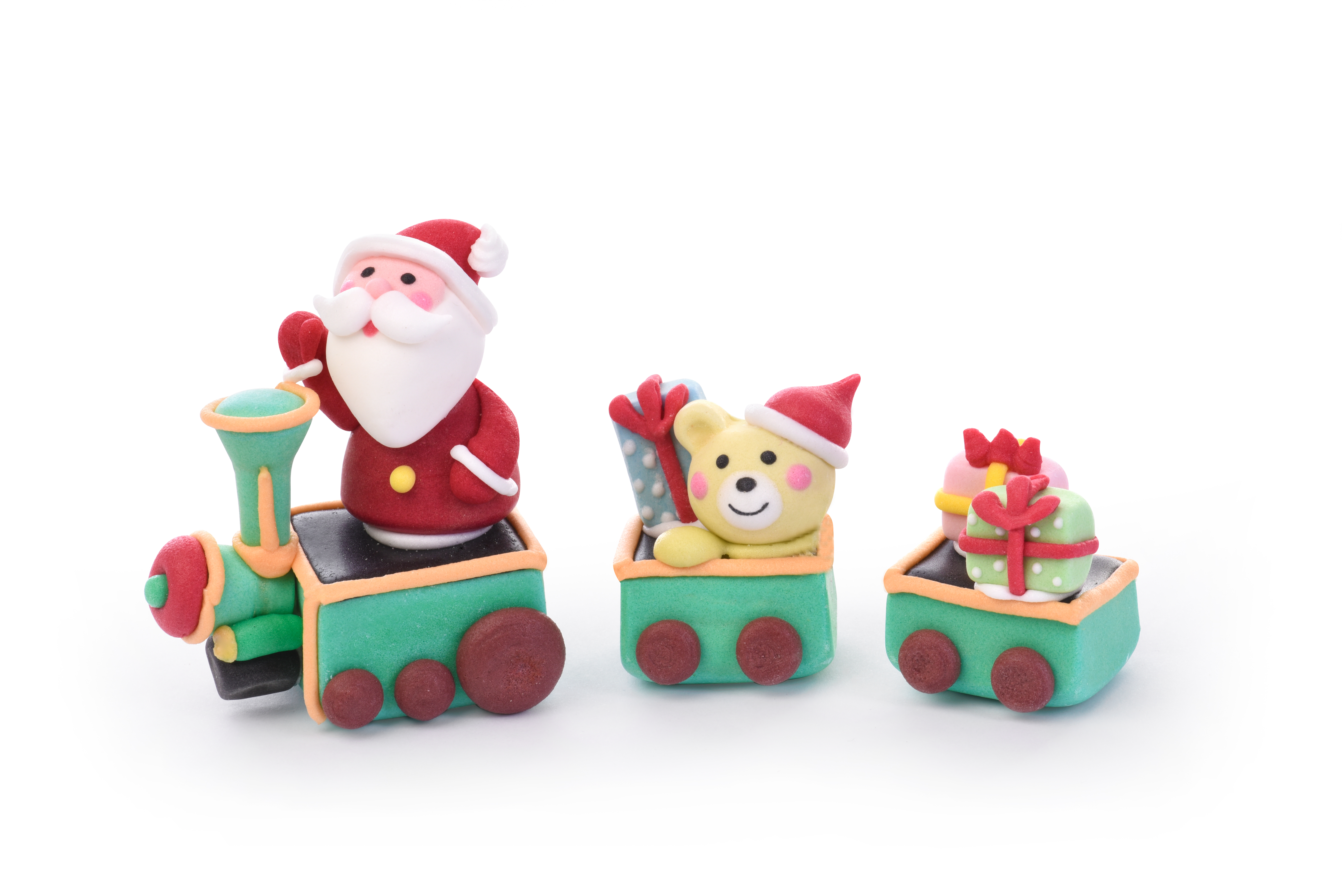 Figuren Set Weihnachtsmann auf Zug | 3 Teile