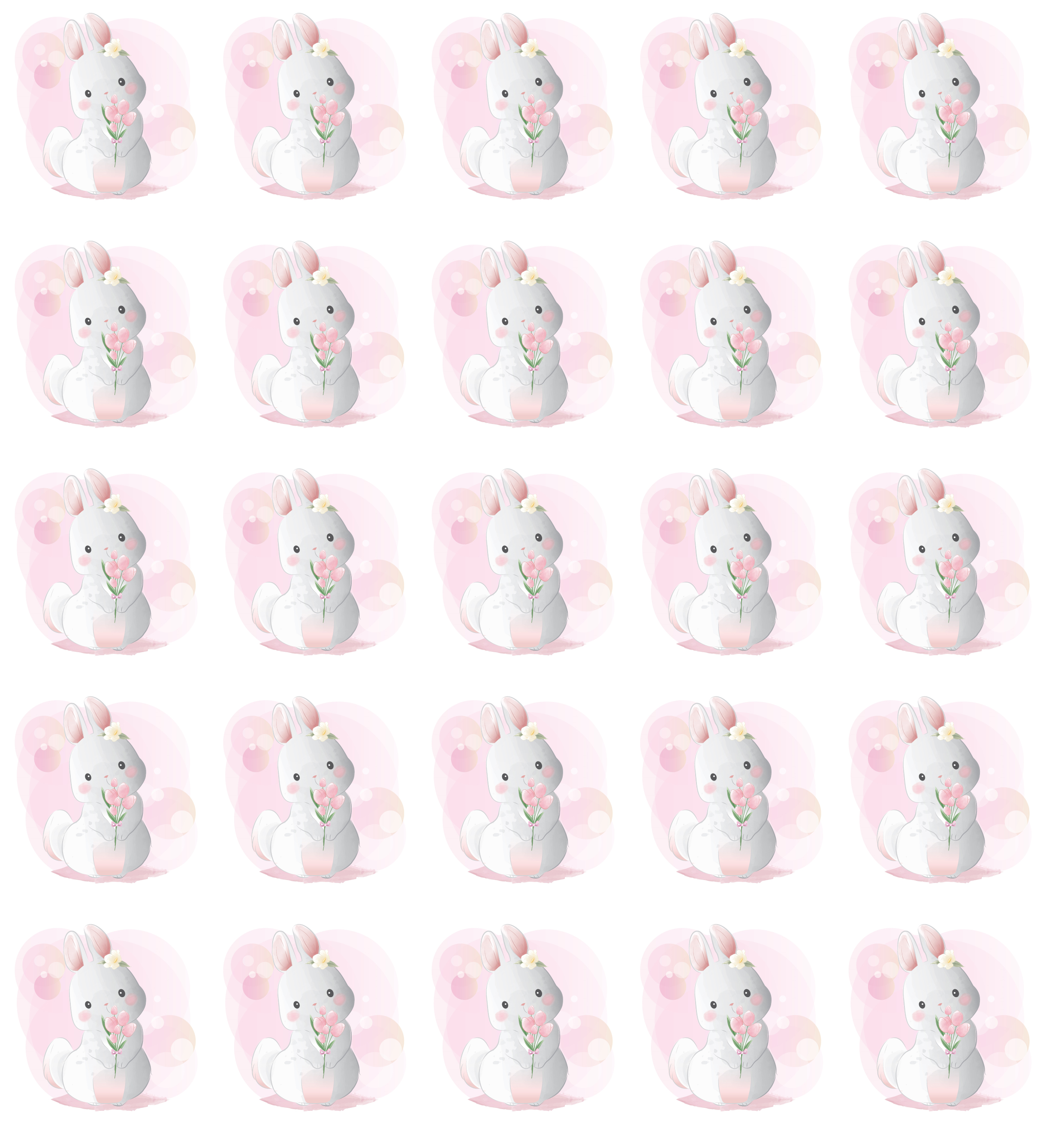 A4 Seite Muffinaufleger Hase – essbare Aufleger aus Oblate Deluxe, Produktnummer N438