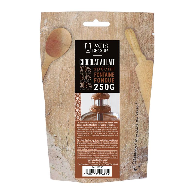 Milchschokolade für Schokoladenbrunnen 37,8 % – 250 g