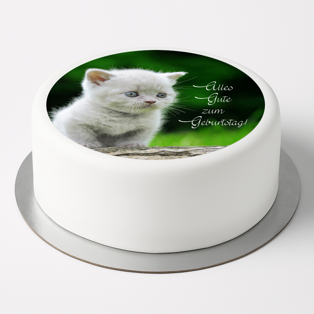 Tortenaufleger Katze "Alles Gute zum Geburtstag"