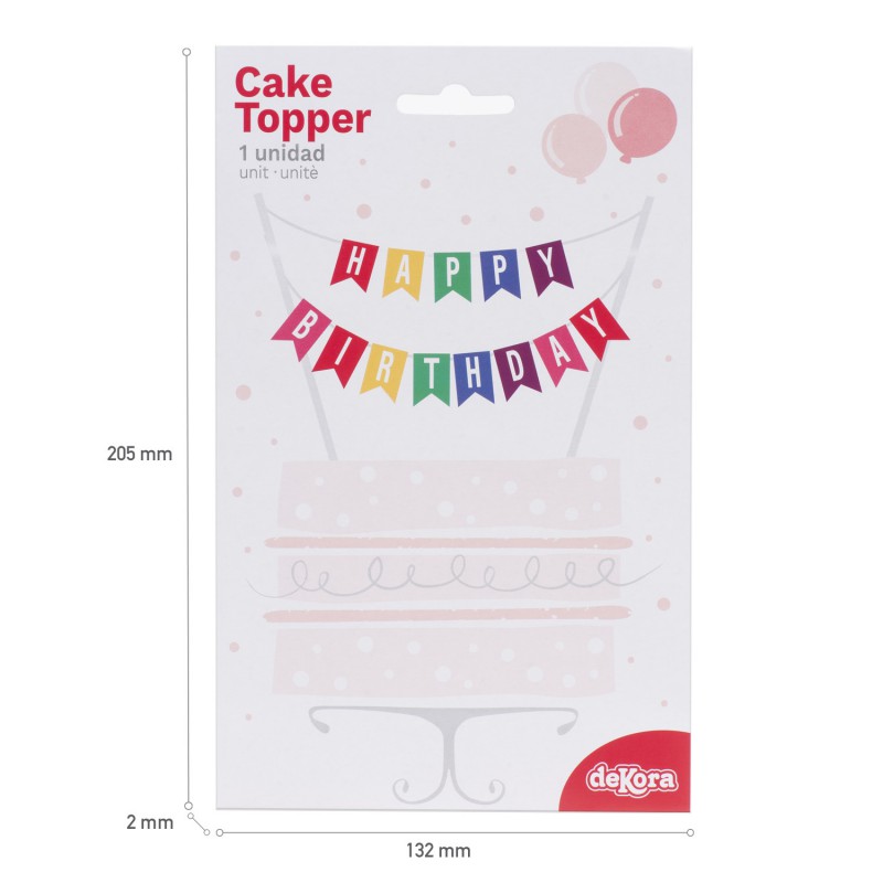 Cake Topper - Happy Birthday Wimpelkette