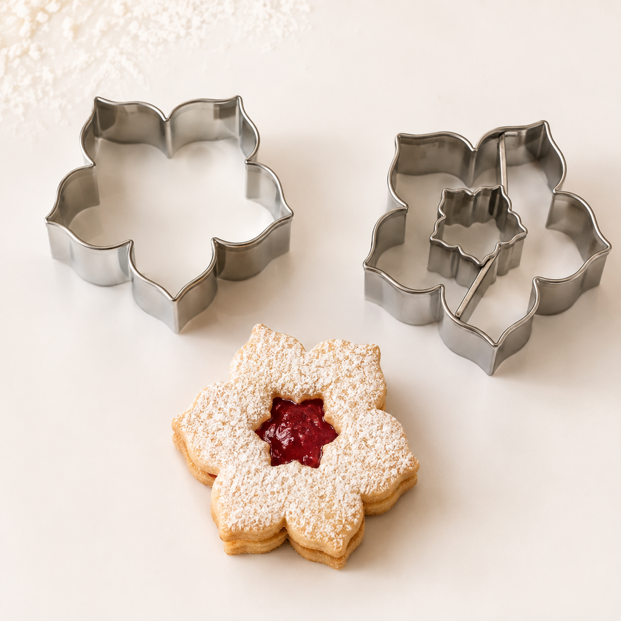 Linzer Ausstecher Lilie 45 mm – 2-teilig