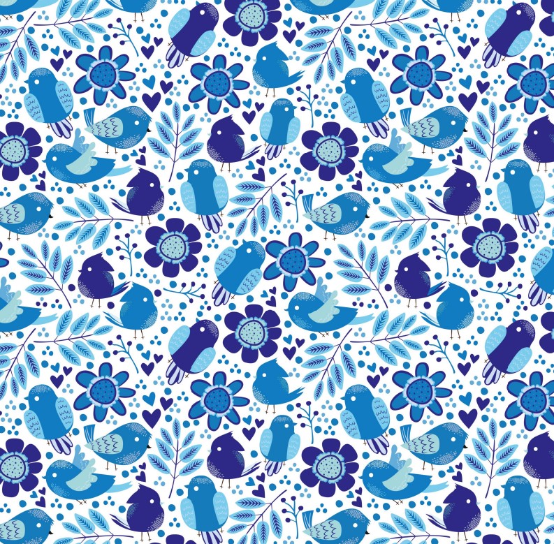 Schokoladen Transferfolie Abziehfolie Vögel Blau