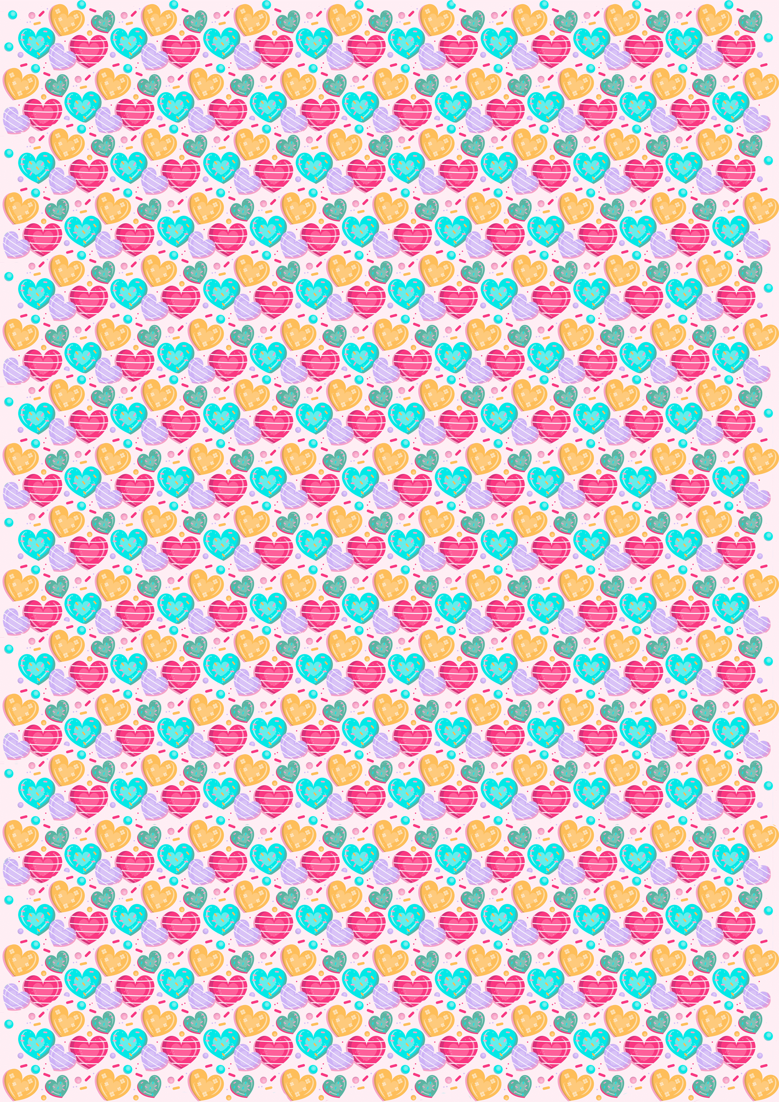 Schokoladen Transferfolie Abziehfolie Herzen Bunt