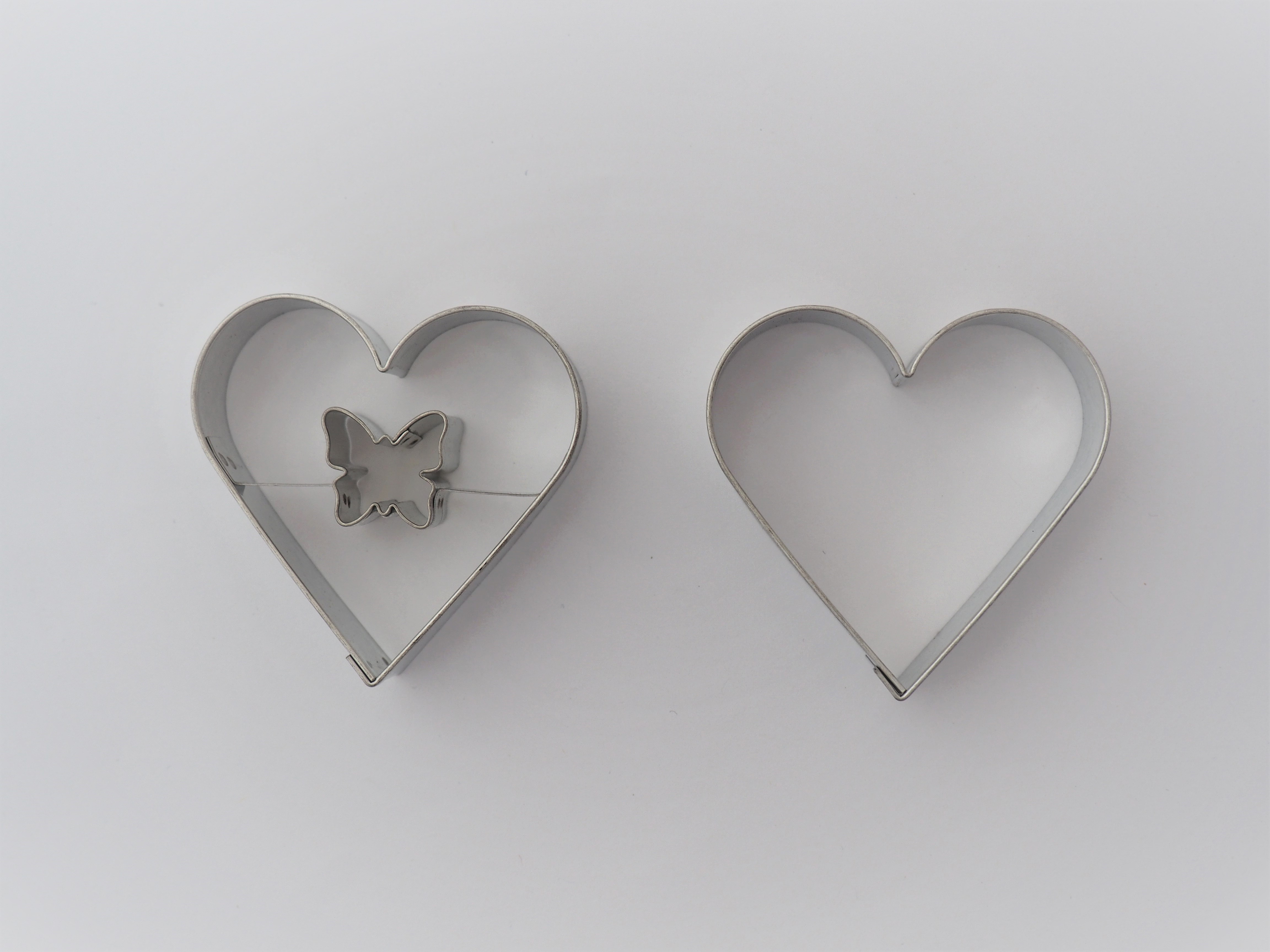 Linzer Ausstecher Herz mit Schmetterling | 5,5 cm 2-teilig