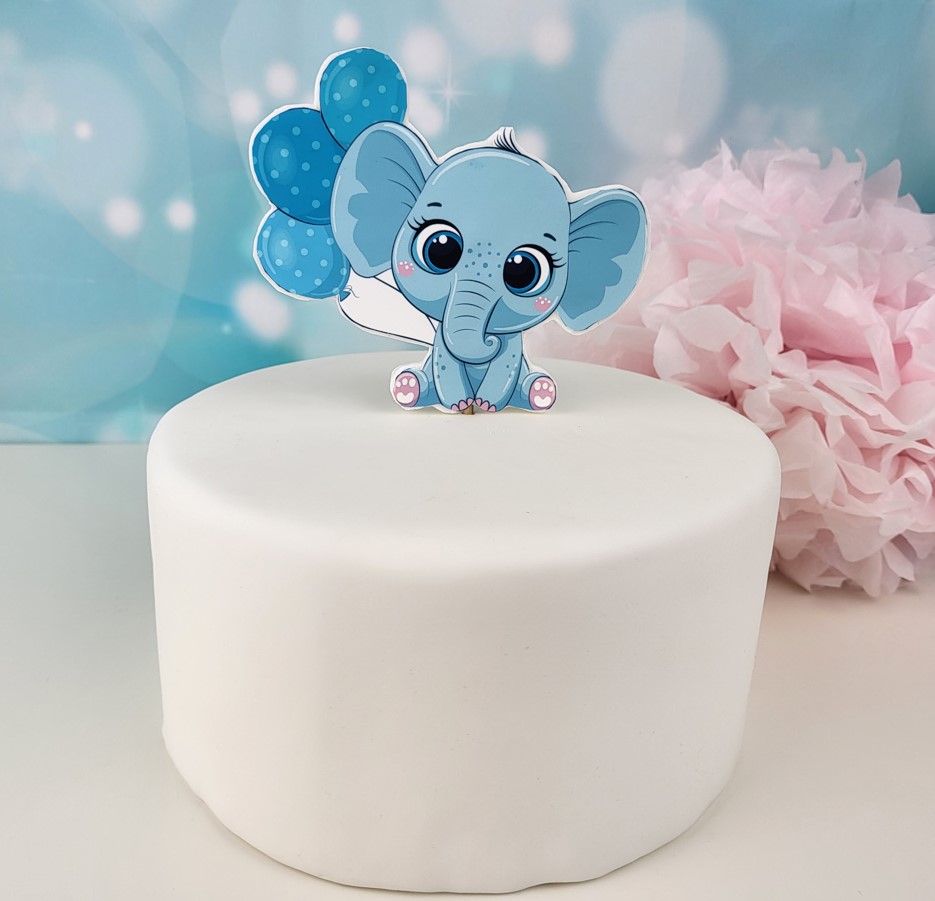 Cake Topper Elefant mit Luftballon