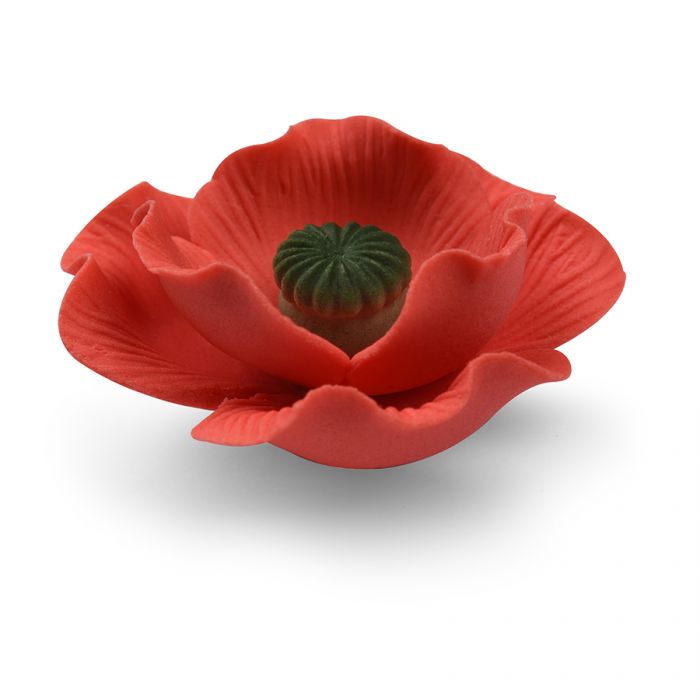 Essbare Zuckerblume Mohn – 1 Stück Papavero für Torten, Cupcakes & elegante Tortendeko