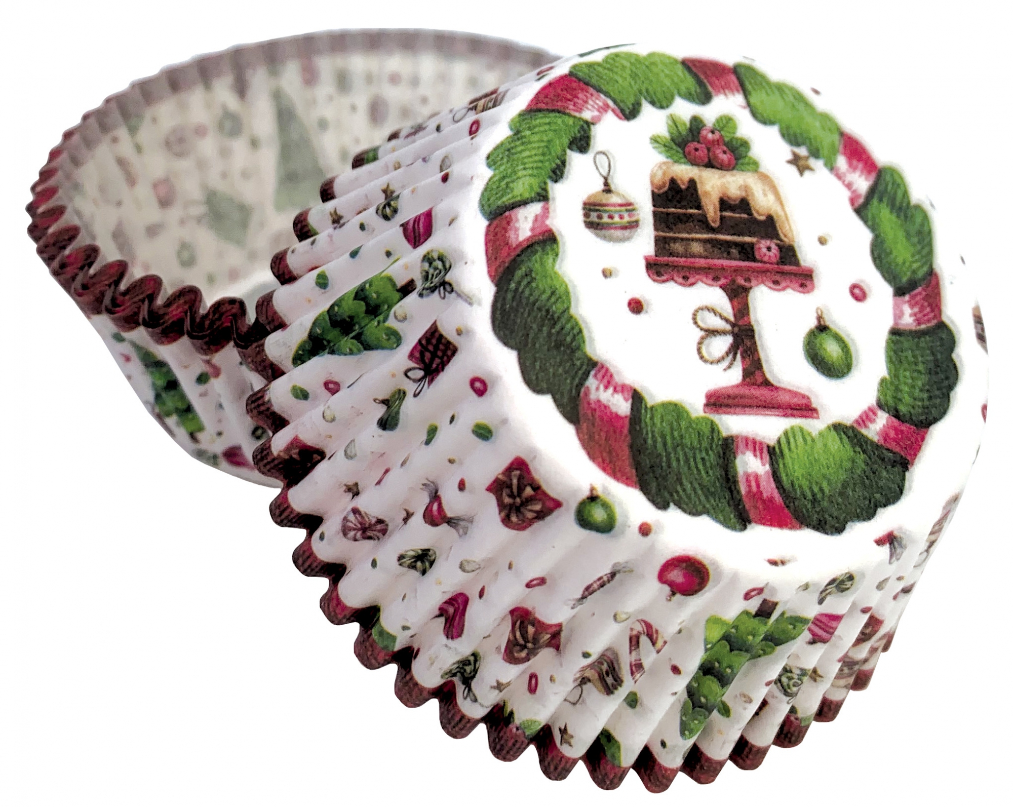 Muffinförmchen Weihnachten – mit Tortenmotiv & Geschenk-Design – 50 Stück 