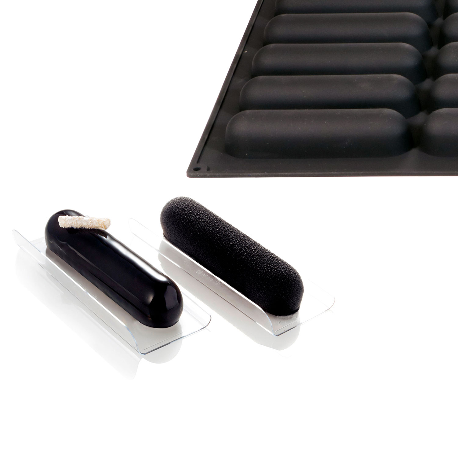 Martellato Eclairform für Monoportionen – Großformat Silikonform BlackSil, 28 Mulden